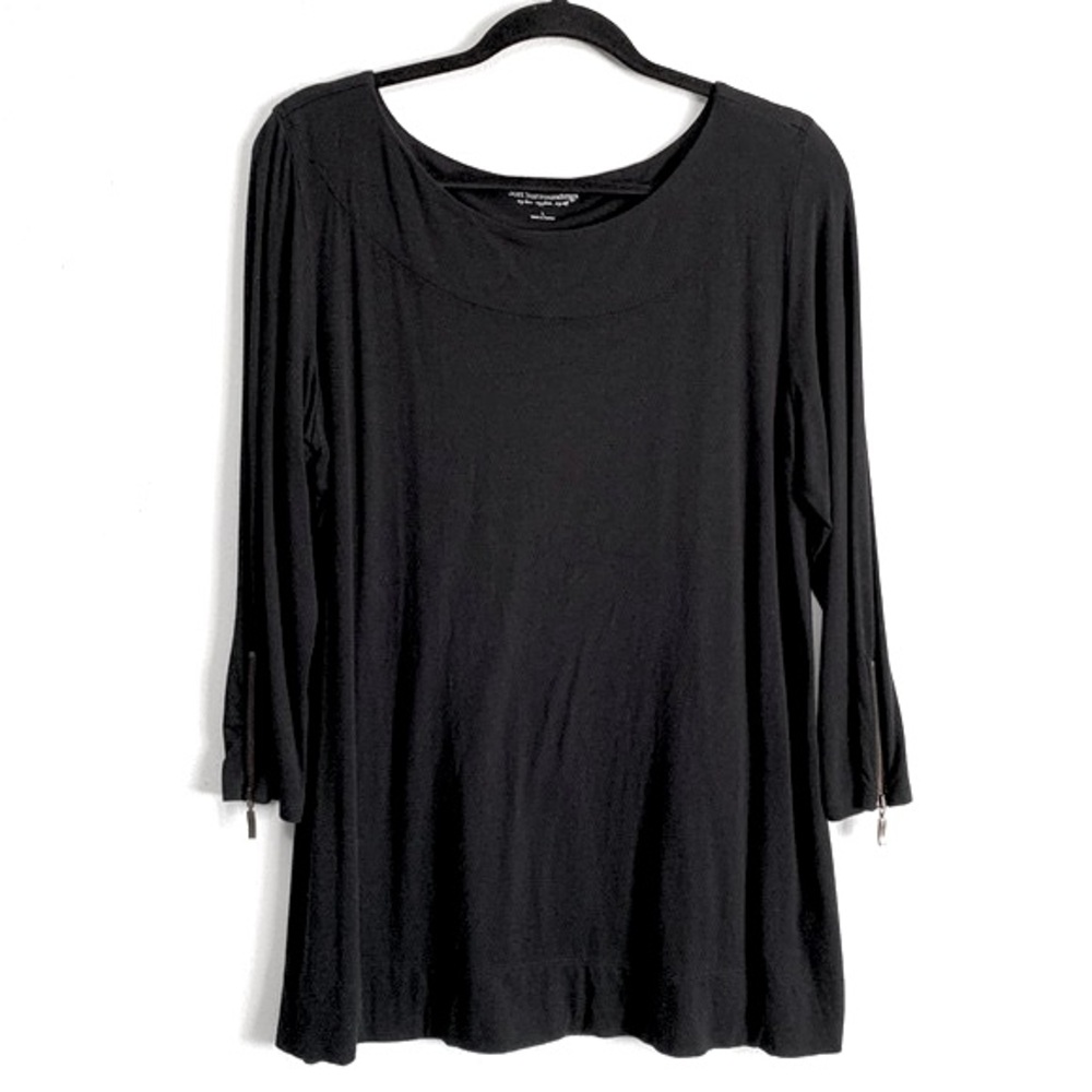 Soft Surroundings Zipped Cuff Detailed Sleeves Tunic